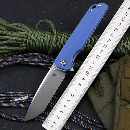 Clearance CH3507 Flipper folding knife D2 blade G10+ steel handle outdoor camping tactics hunting pocket fruit kitchen knife EDC