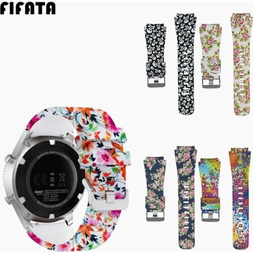 FIFATA For Samsung Gear S3 Frontier Classic Silicone Strap Printing Pattern Watch Band Replacement Belt Bracelet Accessories