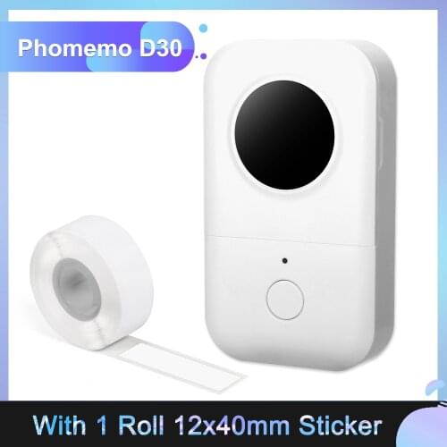 Phomemo D30 Thermal Label Printer Sticker Maker impresora portátil mini impresora Bluetooth-Compatible Inkless Label Makers