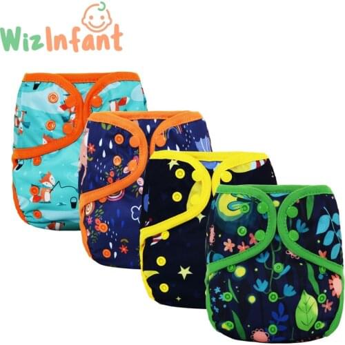 Wizinfant OS cloth diaper cover with or without bamboo cotton insert,waterproof breathable S M& L adjustable