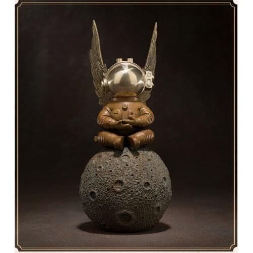 TOP COOL High grade bronze carving Dreaming Of Space space flight Scientific exploration ART home office TOP Decorative art A01