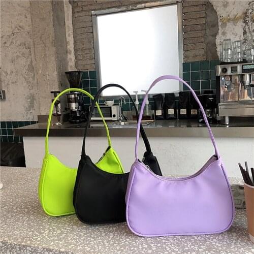 Women Bags 2020 New Nylon Handbags Shoulder Armpit Bag Fashion Candy Color Retro Hobos Clutch Bag Sac Main Femme Torba na ramię