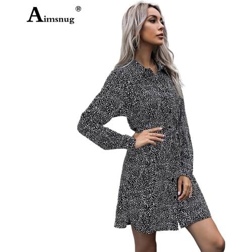 2021 New Summer Mini Short Dress Women Long Sleeve Turn-down Collar Dresses Vintage A-line Chic Dress Sashes Vestidos Femme