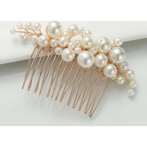 1Pc Women Pearl Bridal Hairpins Wedding Bridal Headpiece Headdress Tiara Clips Bride Hair Accessories Wedding Party Hair Jewelry