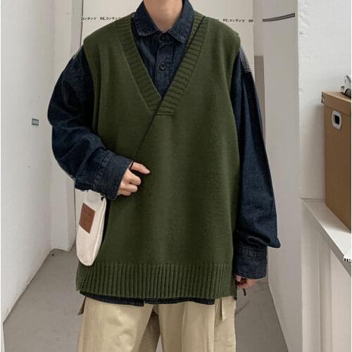 2020 Mens Fashion Sleeveless Pullover Wool Sweaters Vest In Warm Knitting Loose Vest 6 Color Coats Clothes Plus Size M-2XL