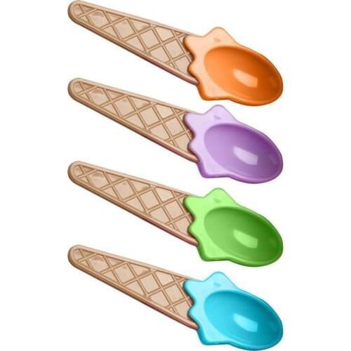 4Pcs Wholesale Ice Cream Spoon Spoons Sets Anti-deform Plastic Small Dessert Spoon Kits Kitchen Suppliese Tools