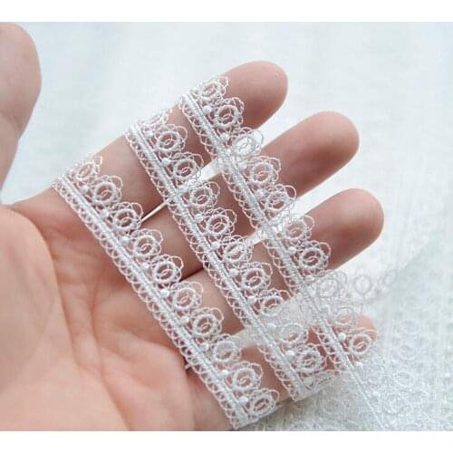 5 Meters Embroidery Polyester White Lace Trims Diy Chocker Jewelry Lace Ribbon Handmade Sew Clothes Garments Accessories 1.5cm