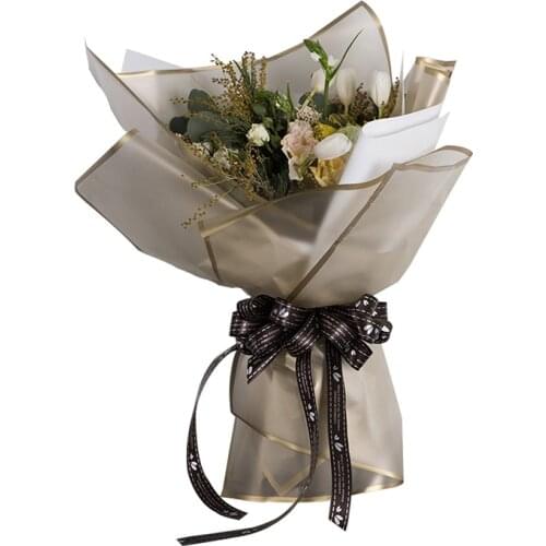58x58cm Plastic Waterproof Flower Wrapping Paper Stylish Half Transparent Florist Wrapping Paper