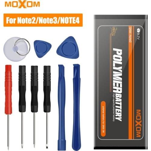 MOXOM Phone Battery For Samsung Galaxy Note 4 3 2 Note4 N9100 N910X Note3 N9000 Note2 N7100 3100mAh Lithium Polymer Bateria