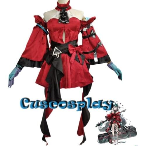 Anime Arknights Skadi The Corrupting Heart Cosplay Costume 2nd Anniversary Red Dress Uniform Halloween christmas party costumes