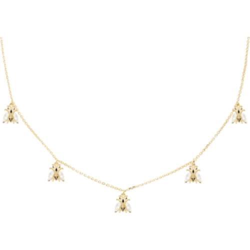 CANNER Real 925 Sterling Silver Necklace For Women Geometric Clavicle Chain Bee Tassel Jewelry Pendant Chain 18K Collar Joyero