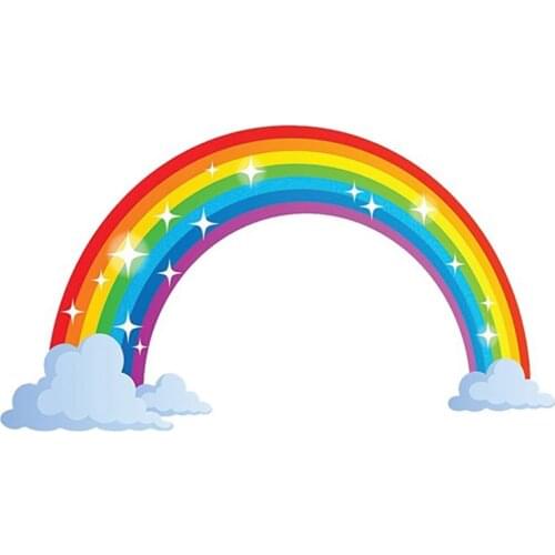 Large PVC Rainbow Wall Sticker Kids Bedroom Nursery Window Decals Vinyl Art Murals Adhesive Wallpaper DIY Home Decoration