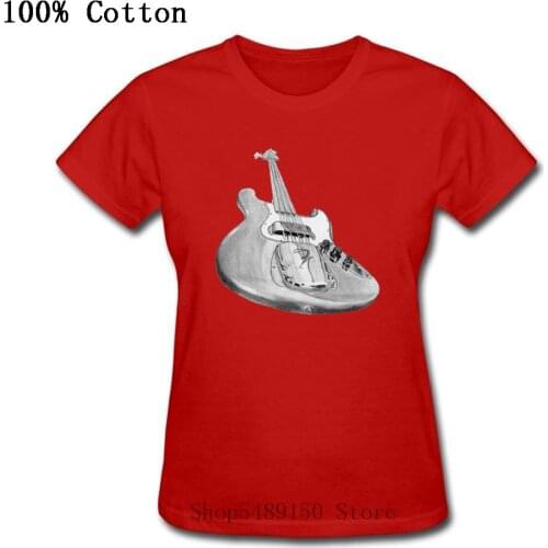 Bass Guitar Brand Womens Tshirt Pure Cotton Tops Hipster Short Sleeves O Neck Rock T-Shirt Hip Hop Printed Girl Tee Shirt Femme