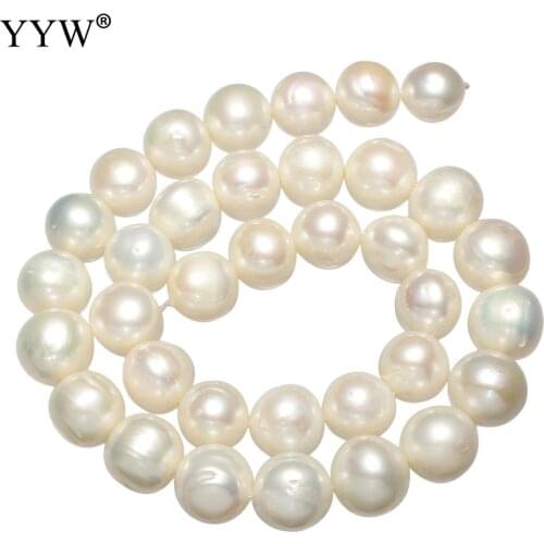 12-13mm High Quality Natural White Potato Freshwater Pearl Stone Beads Strand 15.3"For Diy Necklace Jewelry Making Free Shipping
