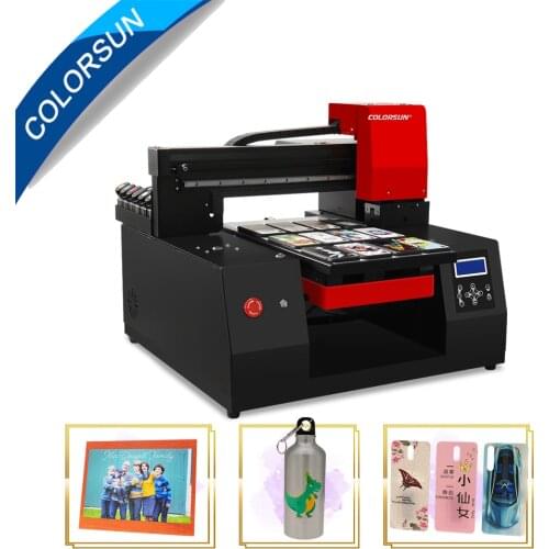 Colorsun Faster speed A3+ UV Flatbed Printer(33*60cm) Automatic Phone case wood Metal uv printer XP600 UV printer