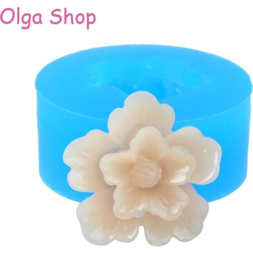 HYL030 18.4mm 3D Flower Silicone Push Mold - for Cake Decorating, Fondant Craft, Cabochon Candy, Resin Polymer Clay, Jewelry Wax