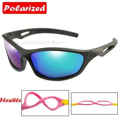 Brand Design Kids Polarized Sunglasses Vintage Boys Girls Square Coating Sun Glasses UV400 Eyewear Child Shades Gafas de sol E08