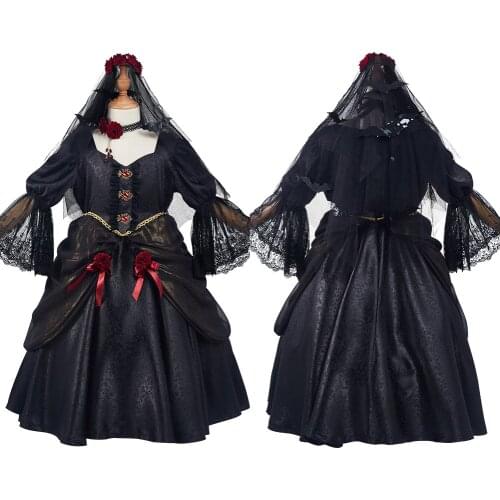 Kids Girls Vampire Bride Cosplay Costume Dress Outfits Halloween Carnival Suit