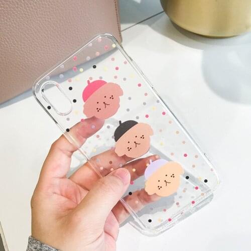 For iPhone 11Pro Max case Funny Cartoon Poodle Teddy dog Phone case silicone cover for coque iPhone 7 8 6s Plus X XR XS MAX Case