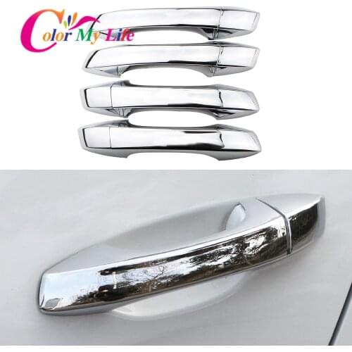 Color My Life ABS Chrome Car Door Handles Protection Cover Sequins Trim for Volkswagen VW Gold 7 MK7 7.5 MK7.5 2013-2019 Sticker