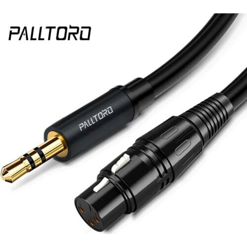PALLTORO XLR to 3.5mm Cable, Female XLR to 1/8 inch Mini Stereo Jack Aux Microphone Cable Mic Cord for Camcorders DSLR Cameras