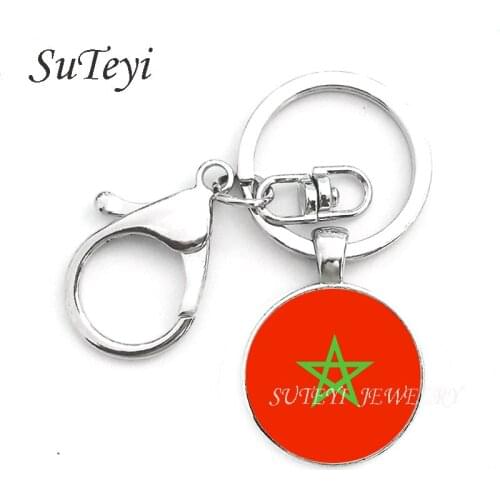 New Morocco and Mozambique and Namibia Keychain national flag Key ring Cool Accessories Jewelry Wholesale Gift for Men Boyfriend