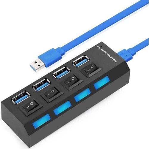 Usb 3.0 Hub 2.0 Hub Multi Usb Splitter 4 Port Expander Multiple Usb 3 Hab Use Power Adapter Usb3.0 Hub With Switch For Pc