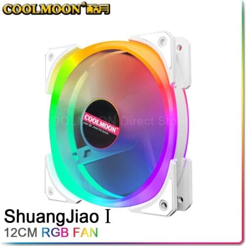 COOLMOON Double pride1 One PC Fan 12CM RGB Fan Square External Light 5V A-RGB 120mm Chassis Quiet Fan