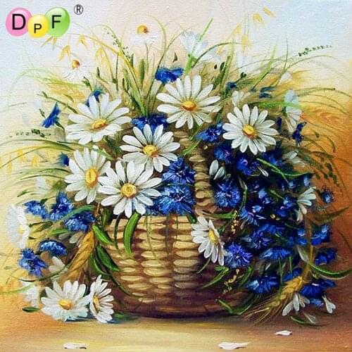 Diamond embroidery kits basket of flowers diy 5d diamond painting cross stitch mosaic pattern picture of rhinestones home decor