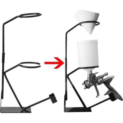 Newest Spray Gun Bracket Bracket Gravity Feed Paint Holder Sprayer Stand With Strainer Holder Wall Bench Paint Tools Parts