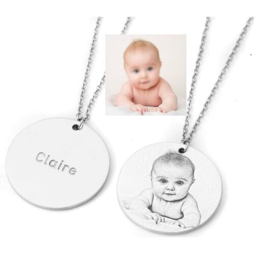 Personalized Photo Necklace,Custom Heart Photo Pendant Necklace,Engravedd Picture Necklace Gift for Her,Valentiness Day Gift