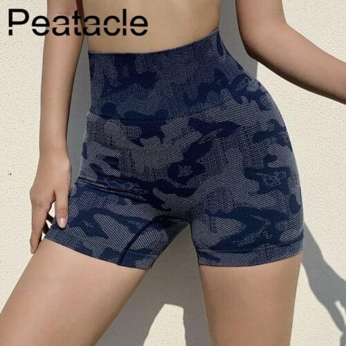 Peatacle Compression Leggings Short Women Quick Dry Sport Fitness Gym Tight Biker Shorts Sexy Yoga High Waist Ladies Camflouge
