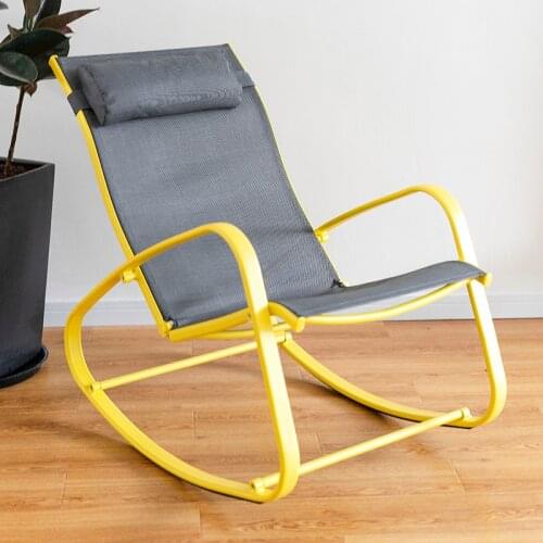 Nordic style simple adult home rocking chair lazy lounge chair lunch break back balcony elderly easy chair WF6011044