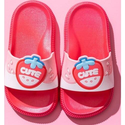 Slippers Summer New Children Slippers Cartoon Cute Fruit Boys Girl Bathing Home Kids Casual Sandal Breathable Non-slip Baby Shoe