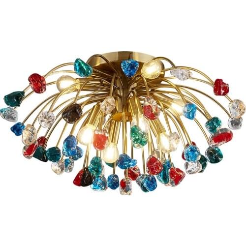 New modern Ceiling Chandelier For Bedroom Colorful Crystal Light Fixtures Living Room Chandeliers Lighting Home Lamp