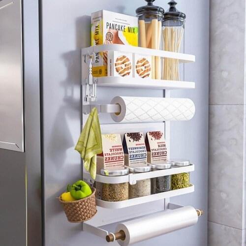 Refrigerator Side Storage Rack Fridge Shelf Cupboard Organizer Kitchen Cabinet Space Saving Refrigerator Hanging Storage Rack