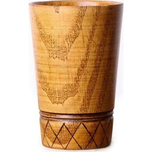 Stocklot wholesale price tableware Khaki wooden drinking cup for children bar tools wooden beer cup