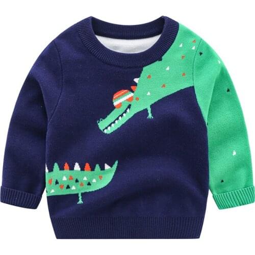 2020 Autumn New Baby Boys Sweater Casual Fashion Cartoon Panelled Outerwear Sweater for Boy 2 3 4 5 6 Years Kids Tops Coat
