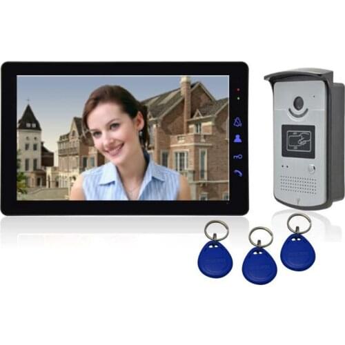 New Arrival 9 inch Video Door phone Doorbell Intercom System kit Video Record Monitor Access RFID Waterproof Camera