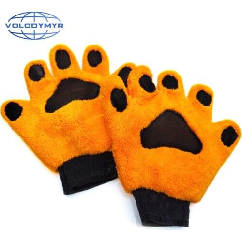 Volodymyr Waterproof Car Wash Microfiber Chenille Gloves Car Cleaning Brush Detailing Mitt Double-faced Thick Glove Auto Care