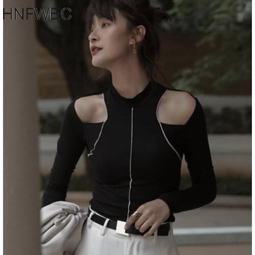 2020 New Summer Solid Color Round Collar Hollow Out T-shirt Women Original Design Slim Was Thin Tops Female Tide U153