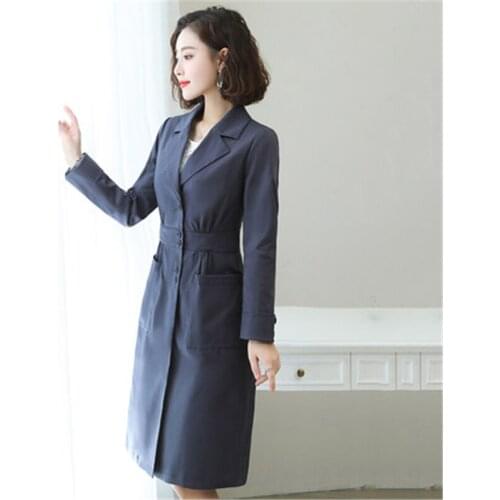 New Spring Autumn Female Trench Coat Women Single Breasted Slim Fit Long Coat Casaco Feminino Abrigos Mujer Outerwear FC122
