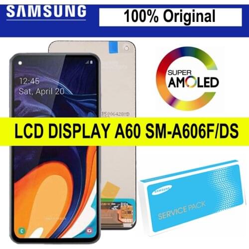 100% Original 6.3" LCD For SAMSUNG Galaxy A60 SM-A606F/DS Touch Screen Digitizer Assembly Display with Frame Repair Parts