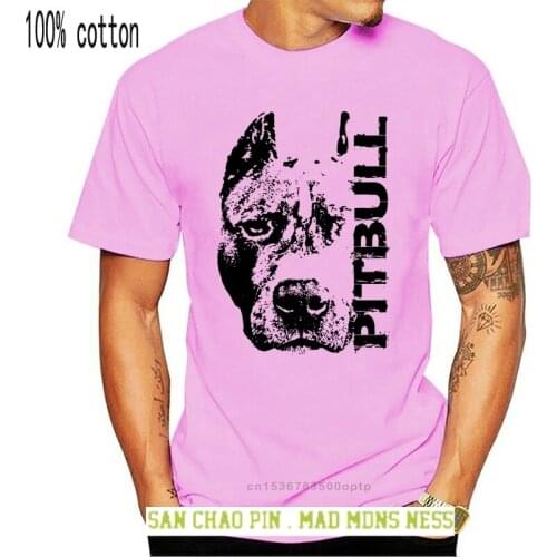 2017 Brand Tshirt Homme Tees Print T-Shirt Men Harajuku Pitbull Head - Dog T Shirt Pit Bull Top Tee Design Graphic T Shirts