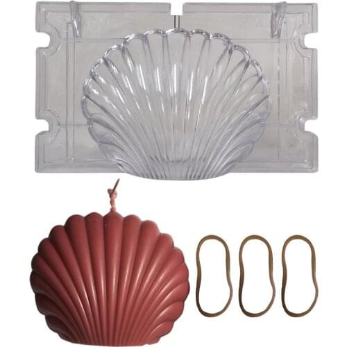 3D Seashell Shell Candle Mold Durable Plastic Scallop Mold DIY Cradt Clay Tool Candle Making Model Handmade Soap Moulds