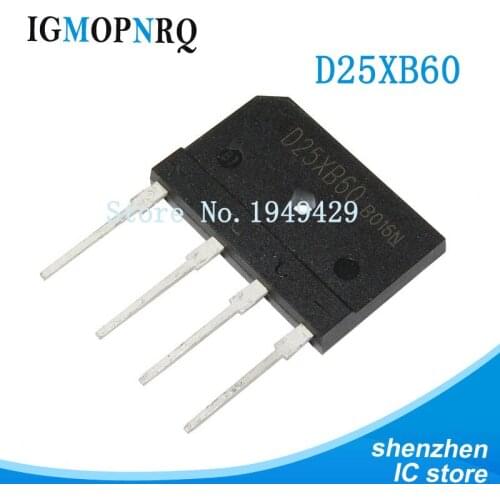 5pcs D25XB60 25XB60 600V 25A ZIP bridge rectifiers VRM = 600 IFSM = 350 new