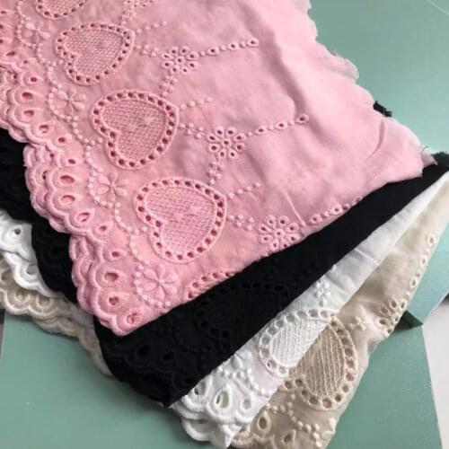 5Yard/Lot Hollow Out Cotton Cloth Embroidery Peach Love Lace Trim Clothing Dress Home Decorative Fabric Width 18CM Accessories