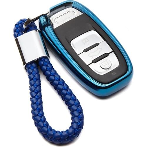 6 Colors TPU Car Styling Key Case Cover For Audi A2 A3 8P 8L A4 B9 B7 B8 A6 C5 C6 4F TT Mk1 Q3 Q7 A4L Key Ring Shell Accessories