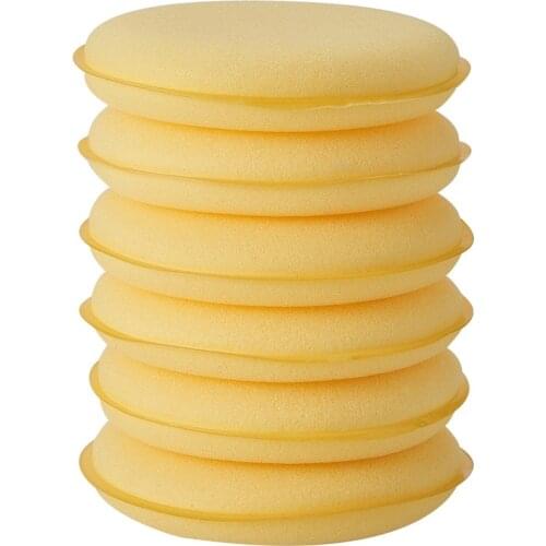 6 Pcs Car Wax Polish Foam Sponge Pads Vehicle Buffing Sponges Car Care Cleaning Wax Applicator Pad