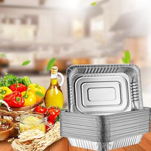 750ml Aluminum Foil Grill Drip Pans for BBQ Weber Grills Baking 20x14x4.8cm